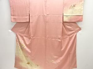 扇面に草花模様訪問着